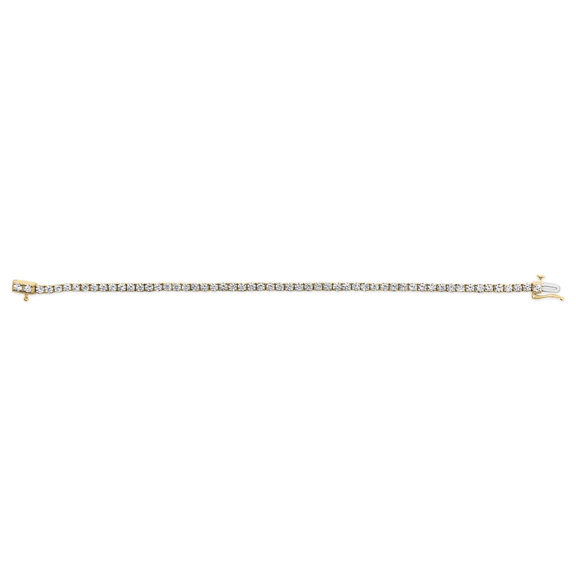 14K Gold 5.0 Cttw Lab Grown Diamond Tennis Bracelet (F-G Color, VS1-VS2 Clarity) - 7.25" Inches