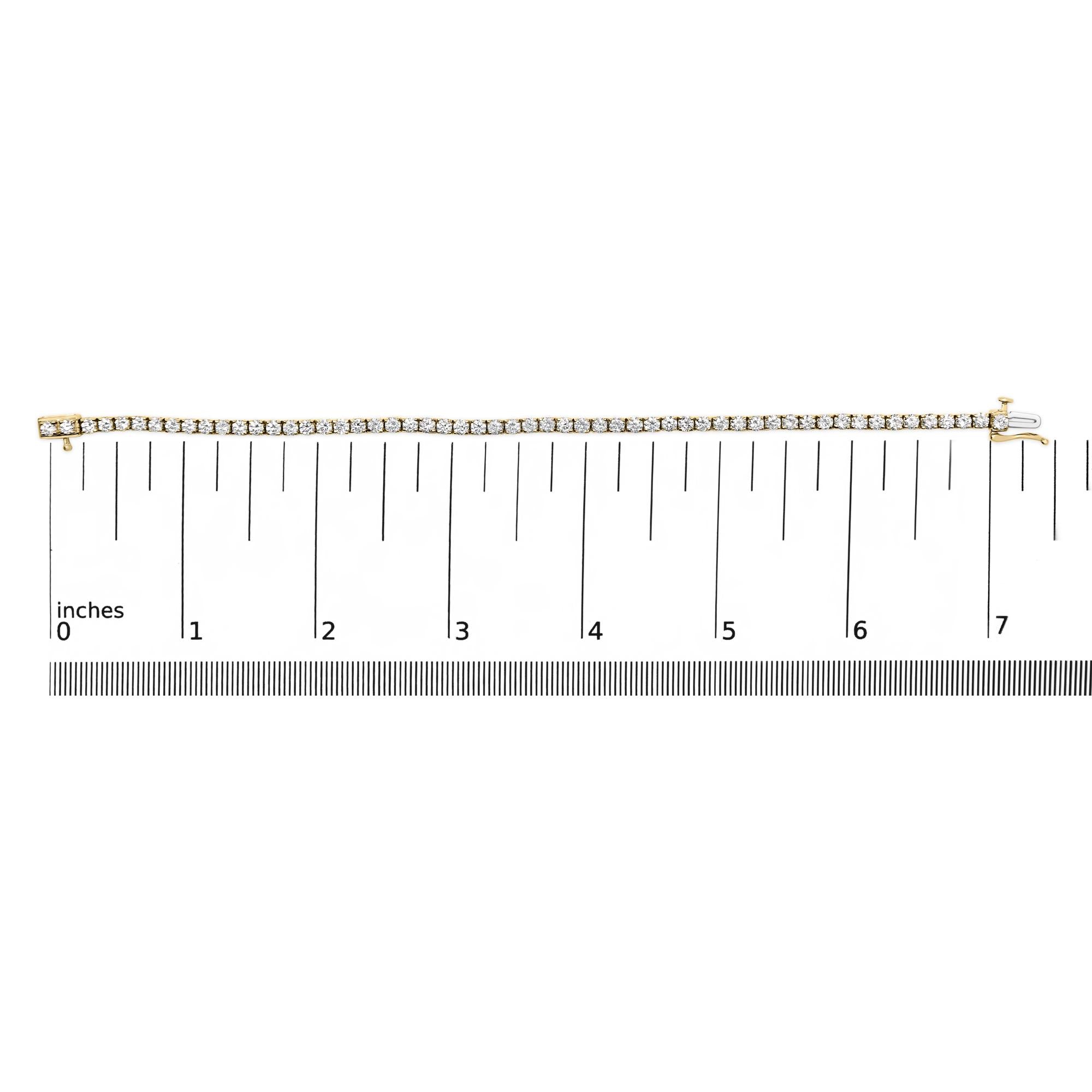 14K Gold 5.0 Cttw Lab Grown Diamond Tennis Bracelet (F-G Color, VS1-VS2 Clarity) - 7.25" Inches