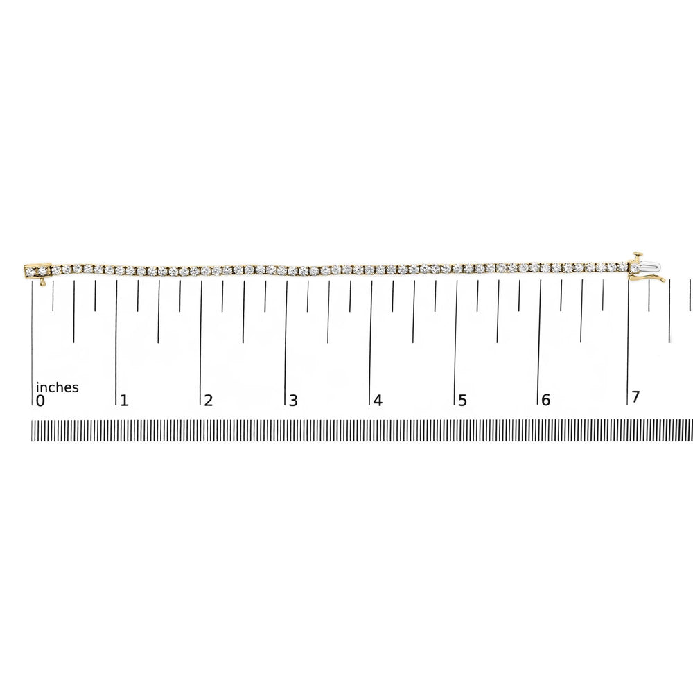 14K Gold 5.0 Cttw Lab Grown Diamond Tennis Bracelet (F-G Color, VS1-VS2 Clarity) - 7.25" Inches