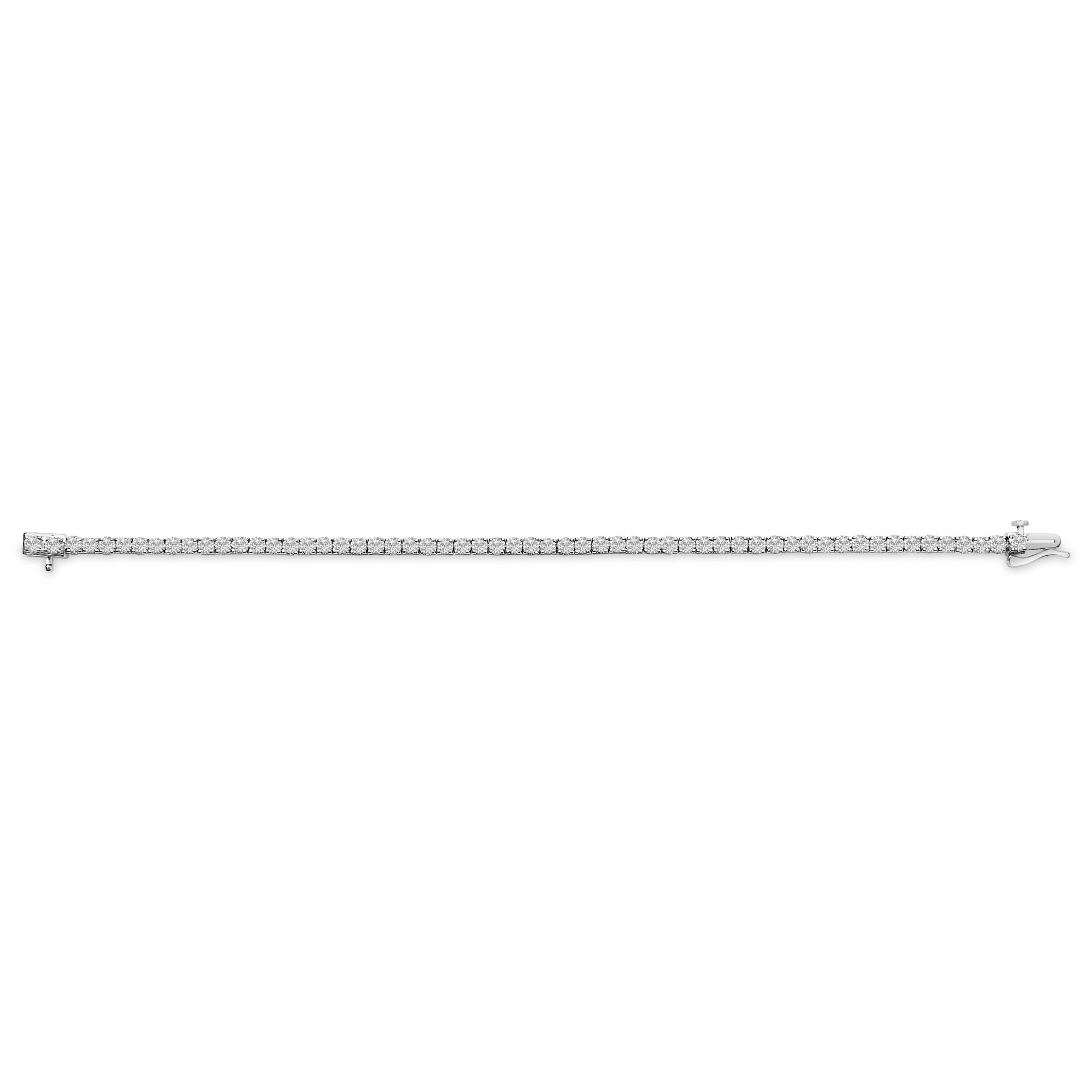 14K White Gold 6.00 Cttw Lab Grown Diamond Classic Tennis Bracelet  - 7.25"
