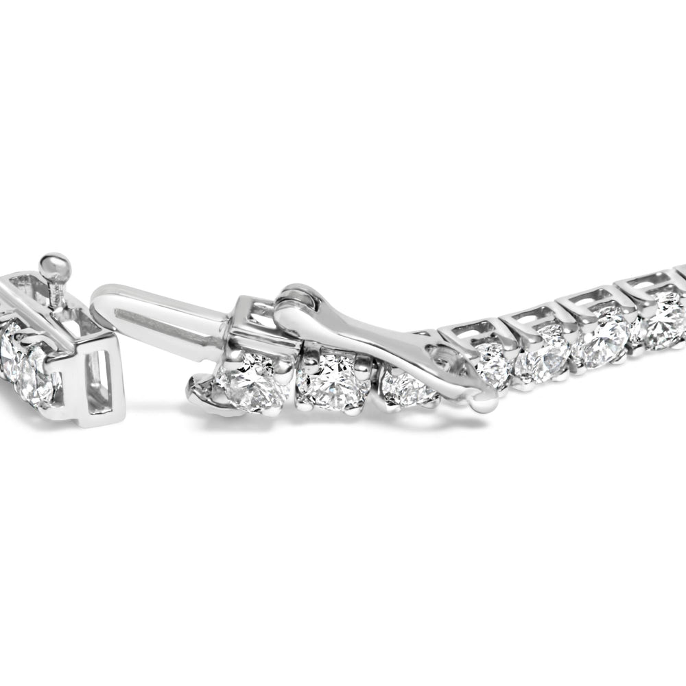 14K White Gold 7.0 cttw 4-Prong Set Lab Grown Diamond 7" Tennis Bracelet