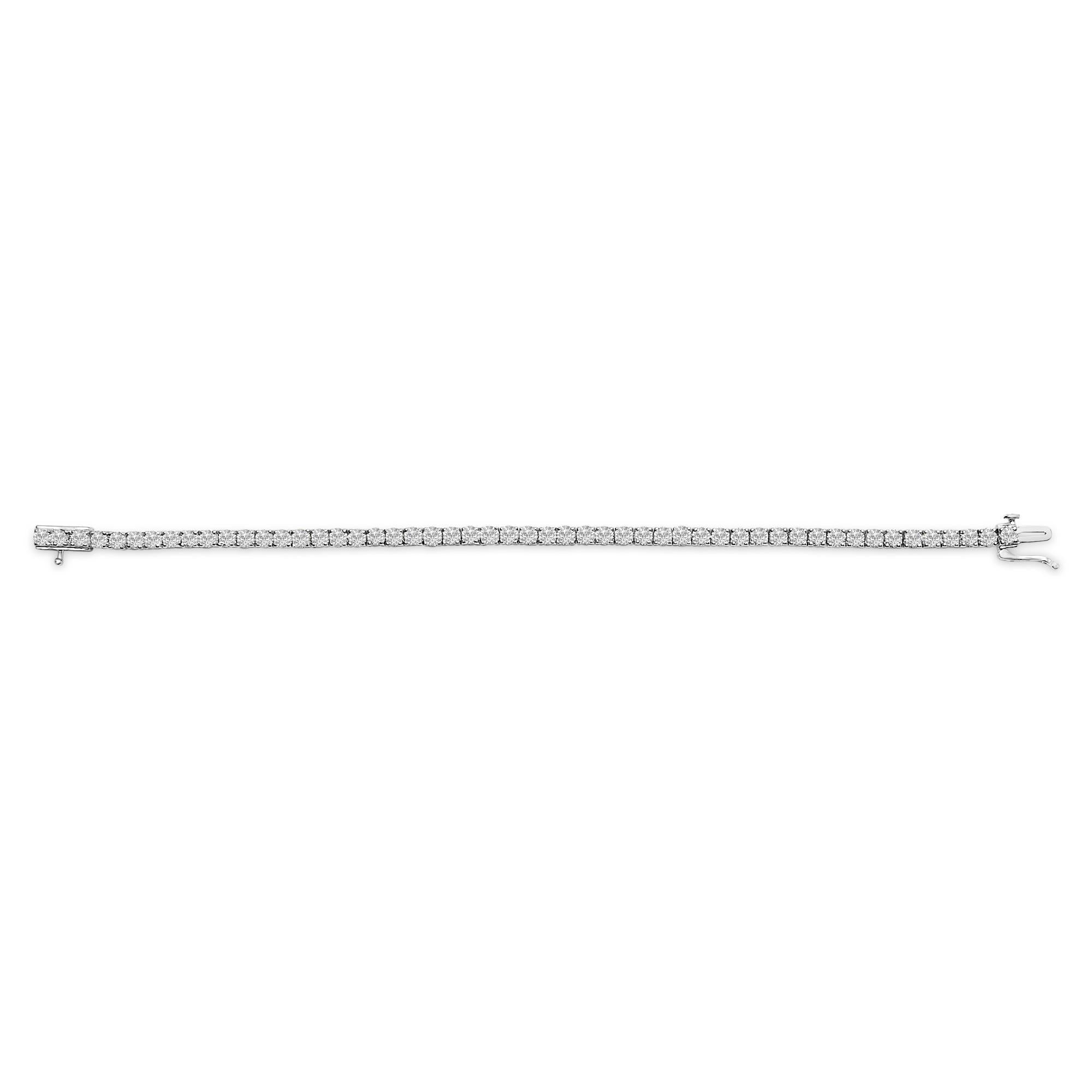 14K White Gold 7.0 cttw 4-Prong Set Lab Grown Diamond 7" Tennis Bracelet