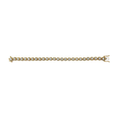 14K Yellow Gold Plated .925 Sterling Silver 3 9/10 Cttw Diamond Buttercup Style Tennis Bracelet