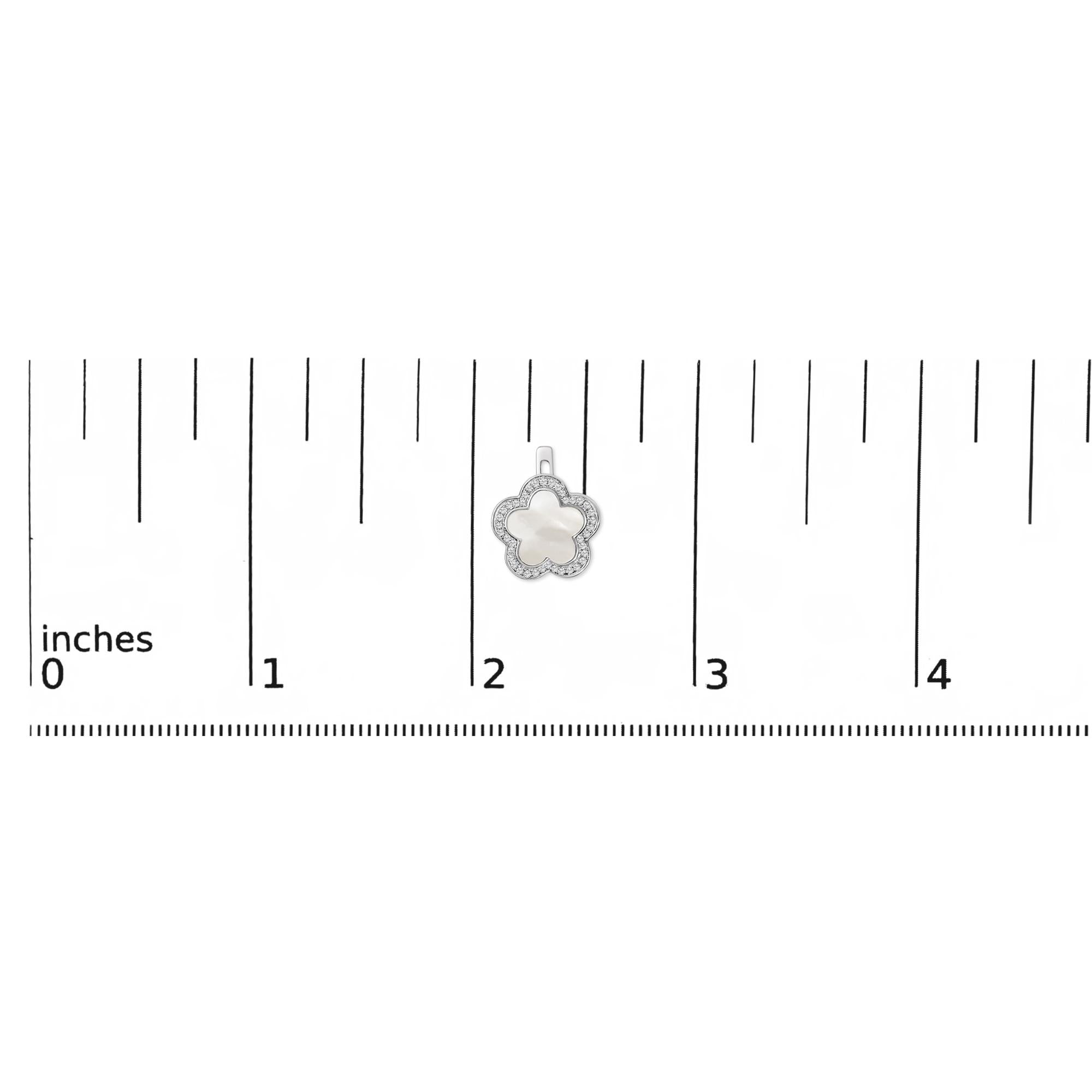 14K White Gold Mother of Pearl and 1/5 Cttw Diamond Halo Star Stud Earrings