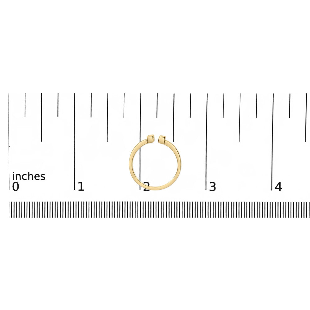 14K Yellow Gold Plated Sterling Silver 1/5 Cttw Baguette Diamond Open Band Ring