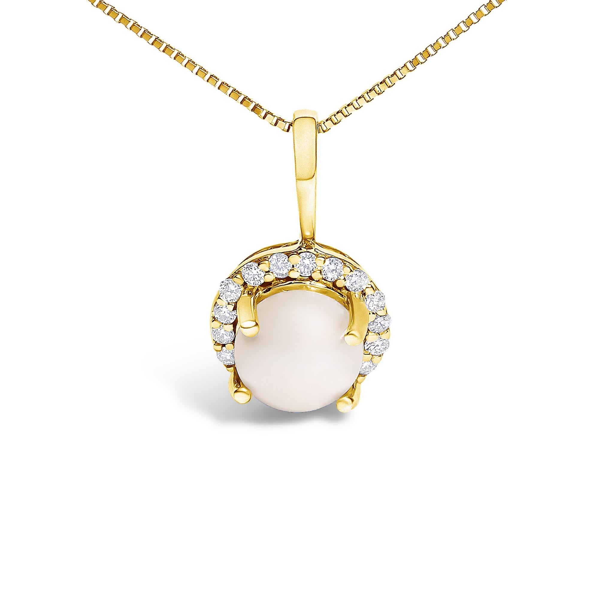 10K Gold Gemstone and 1/10 Cttw Diamond Accent Halo Pendant Necklace