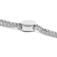 .925 Sterling Silver Diamond Cushion Frame Heart-Sides Twist 4”-10” Adjustable Bolo Tennis Bolo Bracelet (I-J Color, I3 Clarity)