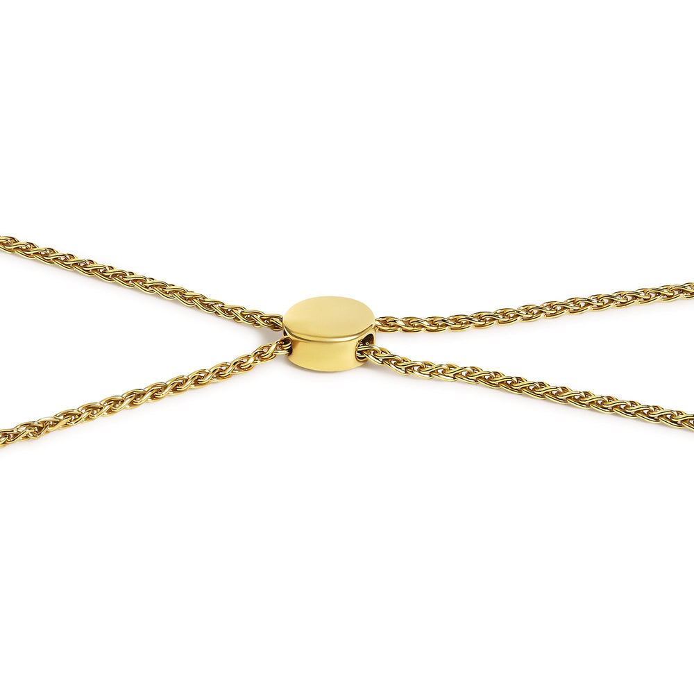 .925 Sterling Silver Diamond Accent Heart and Wave Link Bolo Bracelet (I-J Color, I2-I3 Clarity) - 6" to 9" Adjustable