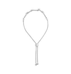 .925 Sterling Silver 1/2 Cttw Diamond Paperclip Link Adjustable Bolo Bracelet (G-H Color, SI1-SI2 Clarity)
