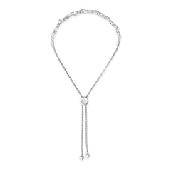 .925 Sterling Silver 1/2 Cttw Diamond Alternating Heart Link Adjustable Bolo Bracelet (I-J Color, I3 Clarity) - 4" to 10" Inches