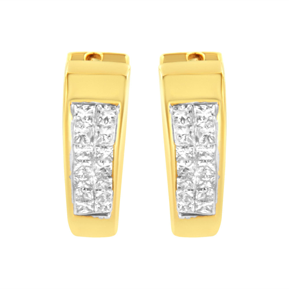 14K Yellow Gold Diamond Huggy Earrings (1/2 cttw, H-I Color, SI2-I1 Clarity)