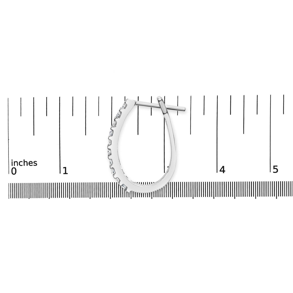 10K Yellow Gold 1.0 Cttw Alternating  Diamond "U" Hoop Earrings (I-J Color, I2-I3 Clarity)