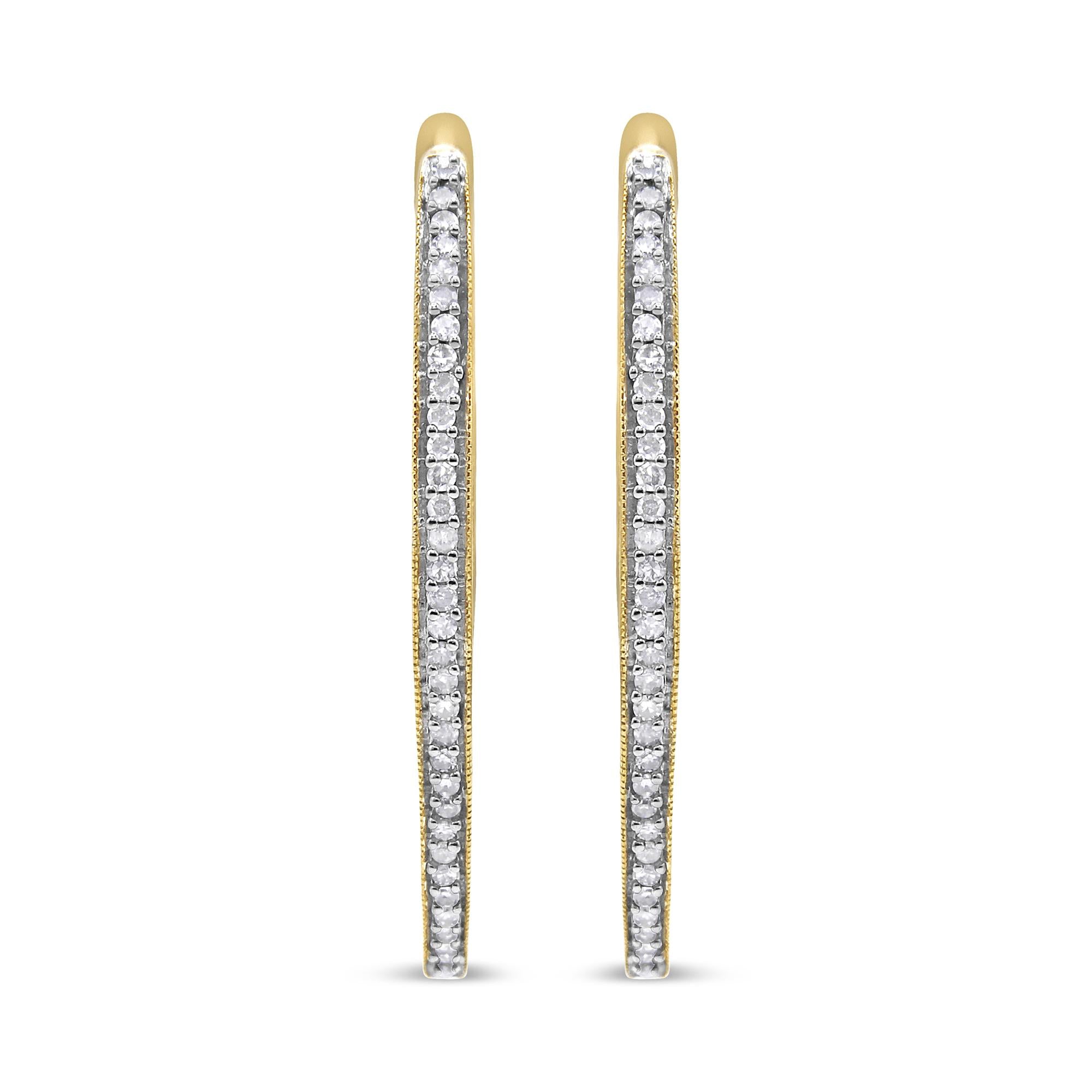 10k Yellow Gold Round Cut Diamond Earrings (1 cttw, I-J Color, I2-I3 Clarity)