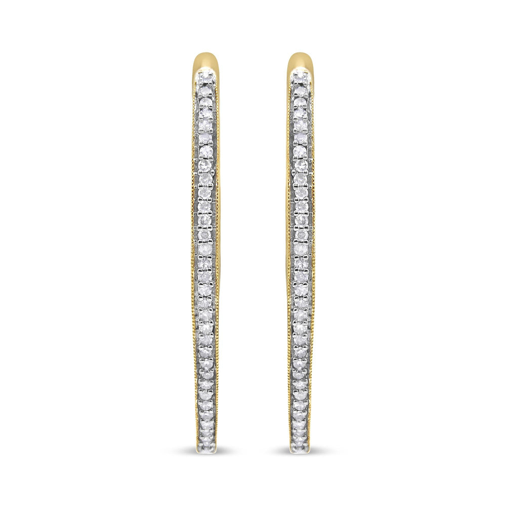 10k Yellow Gold Round Cut Diamond Earrings (1 cttw, I-J Color, I2-I3 Clarity)