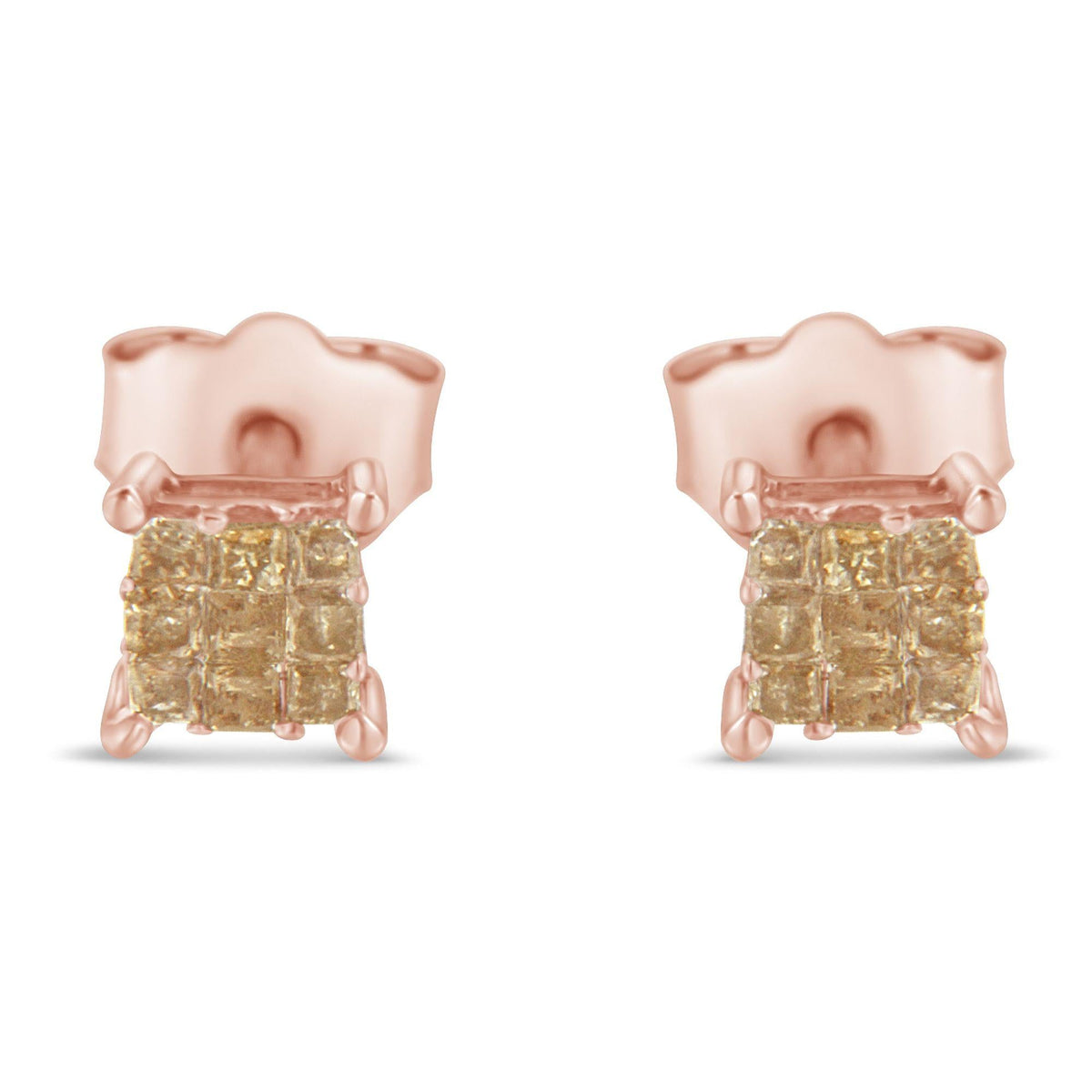 Sterling Silver Princess Diamond Stud Earring (0.25 cttw, I-J Color, I2-I3 Clarity)