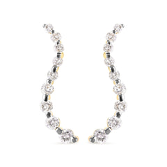 14K Yellow Gold 1.00 Cttw Round-Cut Diamond Graduated Journey Stud Earrings (I-J Color, I2-I3 Clarity)