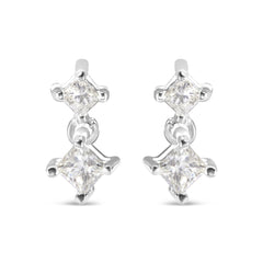 14K White Gold 1/2 cttw Princess Cut Diamond Earrings (H-I Color, SI1-SI2 Clarity)