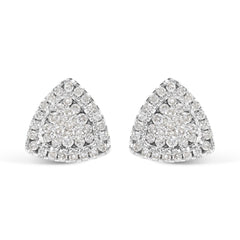 14K White Gold 1/2 cttw Trillion Shaped Diamond Stud Earrings (H-I Clarity, SI2-I1 Color)