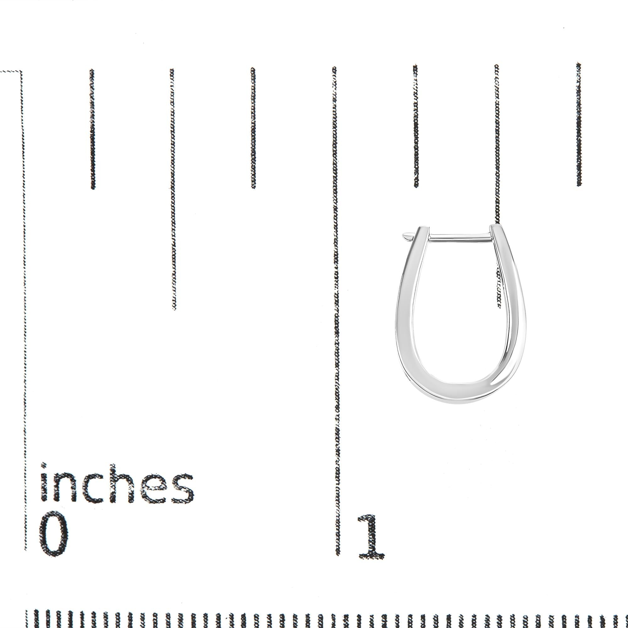 14k White Gold Channel-Set Brilliant Round-Cut Diamond Hoop Earrings (I-J Color, I2-I3 Clarity)