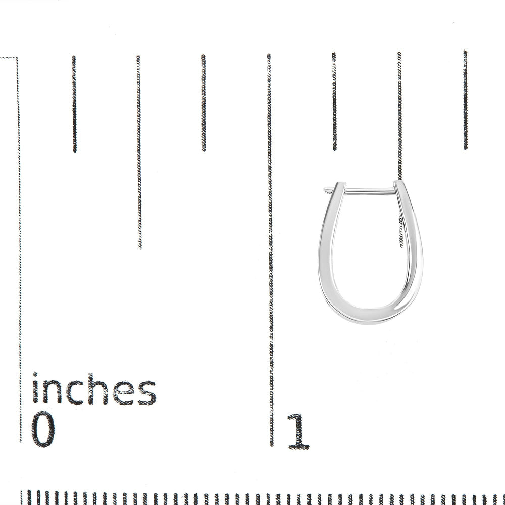 14k White Gold Channel-Set Brilliant Round-Cut Diamond Hoop Earrings (I-J Color, I2-I3 Clarity)