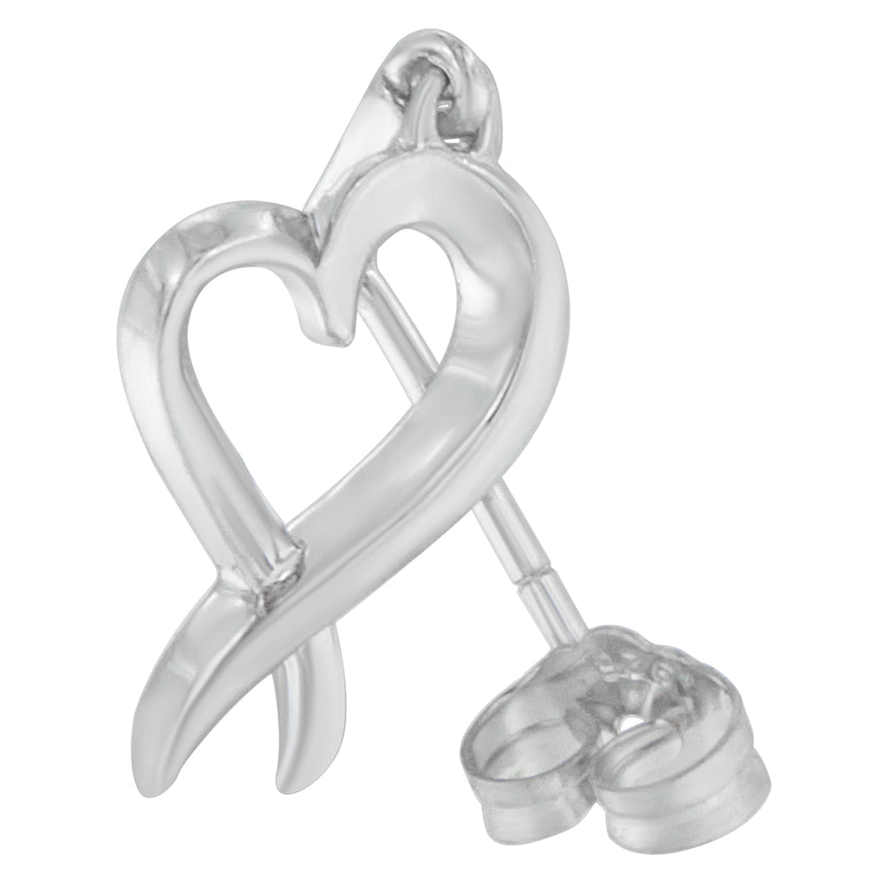 Sterling Silver Dangle-Heart Earrings