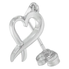 Sterling Silver Dangle-Heart Earrings