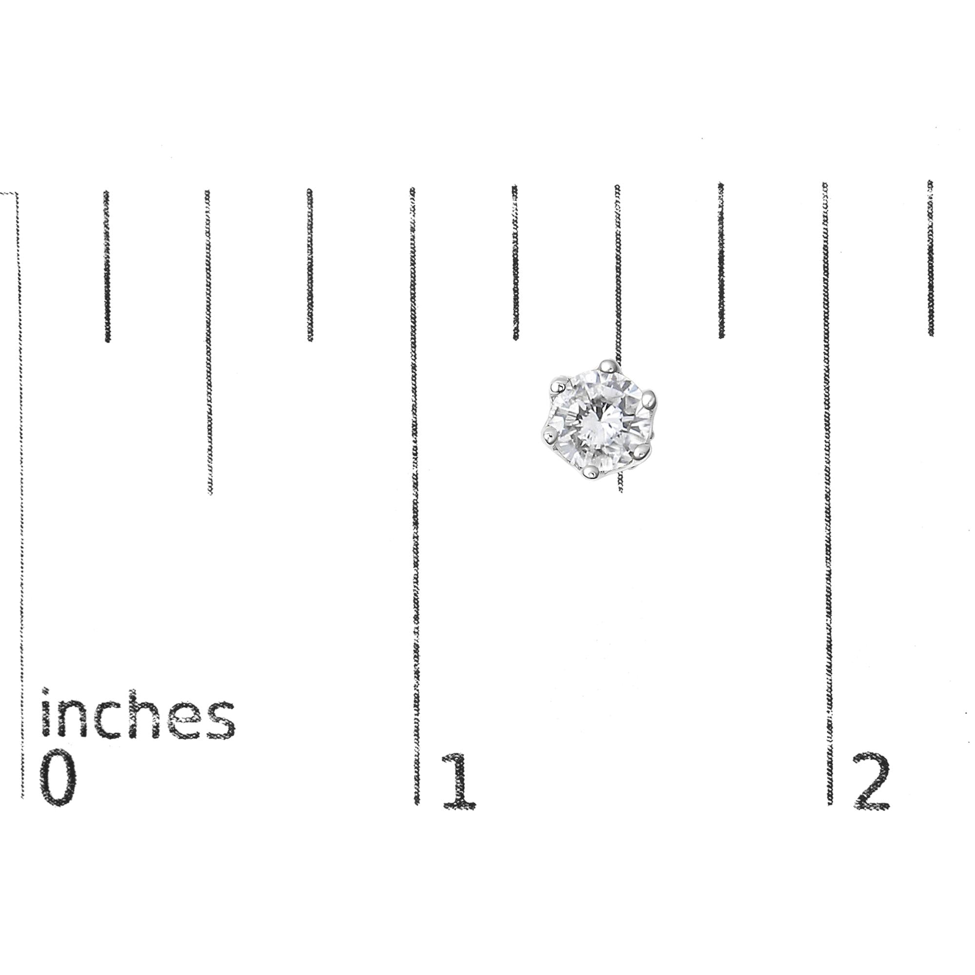 14K White Gold 1/2 Cttw Round Diamond 6 Prong Crown Stud Earrings (I-J Color, I1-I2 Clarity)