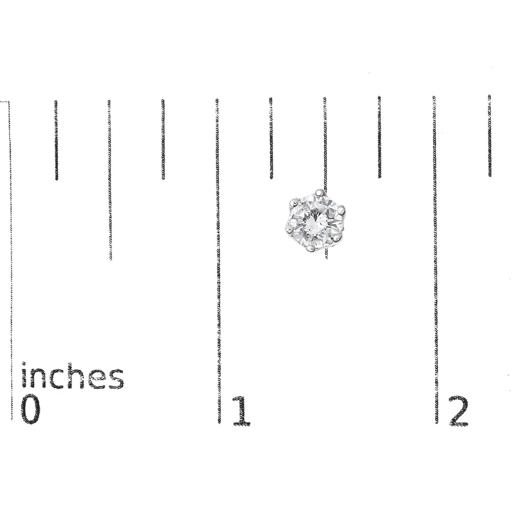 14K White Gold 1/2 Cttw Round Diamond 6 Prong Crown Stud Earrings (I-J Color, I1-I2 Clarity)