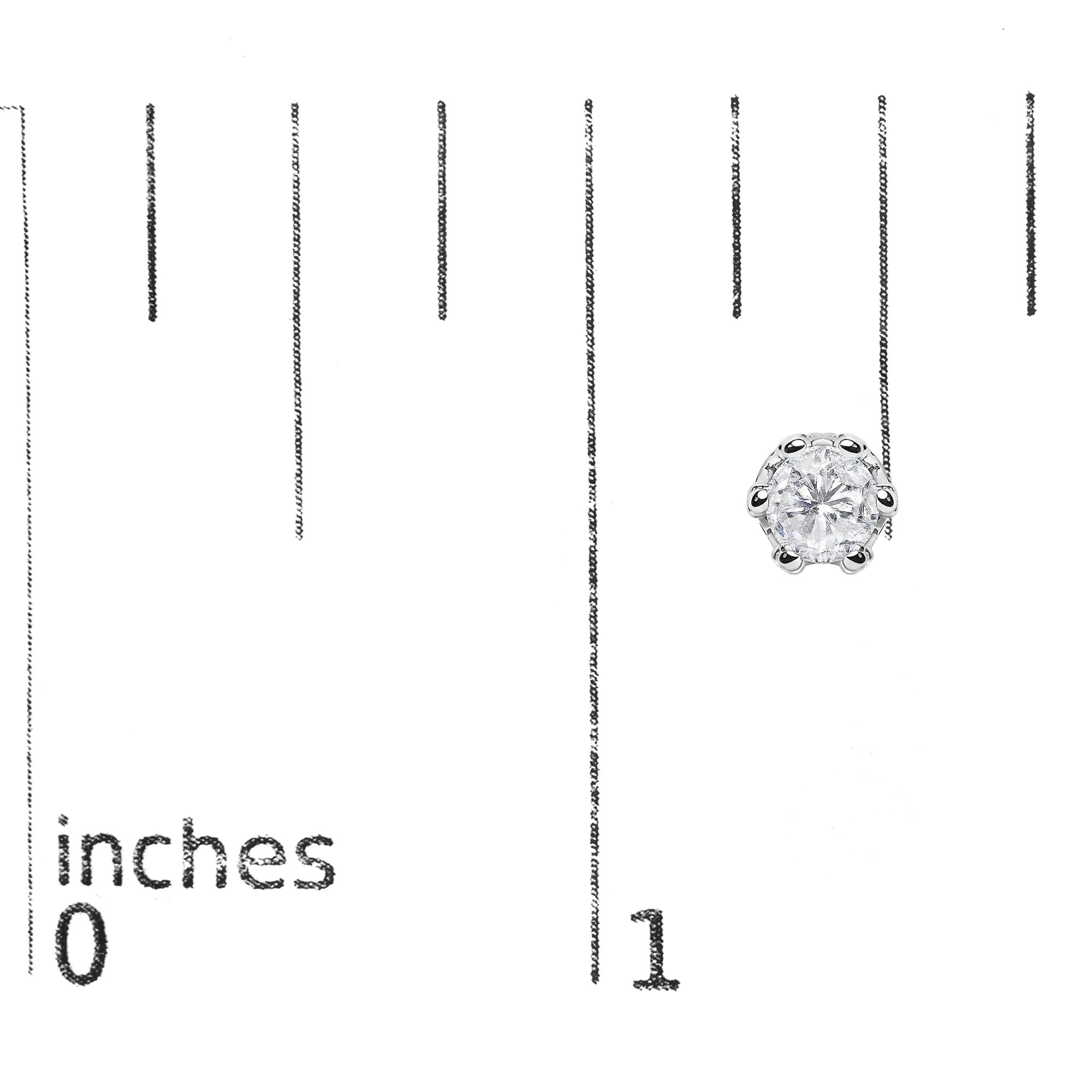 14K White Gold 2.0 Cttw Round Cut Prong-Set Diamond Crown Stud Earring (I-J Color, I1-I2 Clarity)