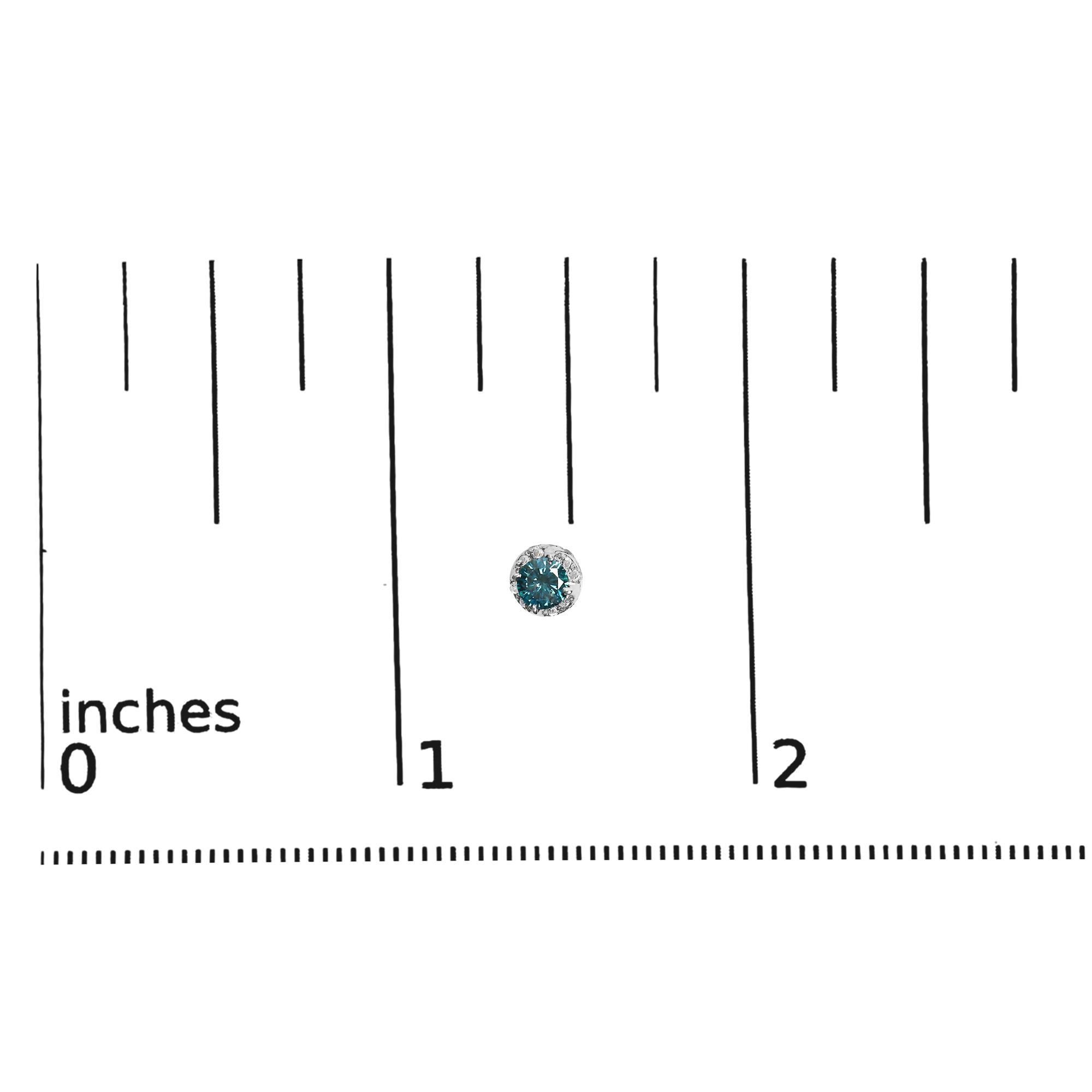 14K White Gold 1/2 cttw White and Treated Blue Round Diamond Earrings (I-J I2-I3)