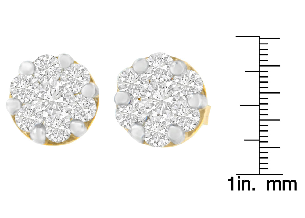 14K Yellow Gold 1 cttw Diamond Stud Earrings (H-I, SI2-I1)