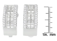 14K White Gold 1 cttw Diamond Huggy Earrings (H-I, SI2-I1)