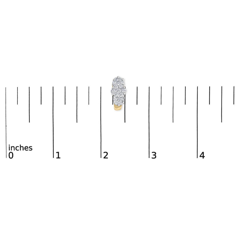 14K Yellow Gold 2.00 Cttw Diamond Cocktail Taper Cluster Stud Earrings (I-J Color, I1-I2 Clarity)