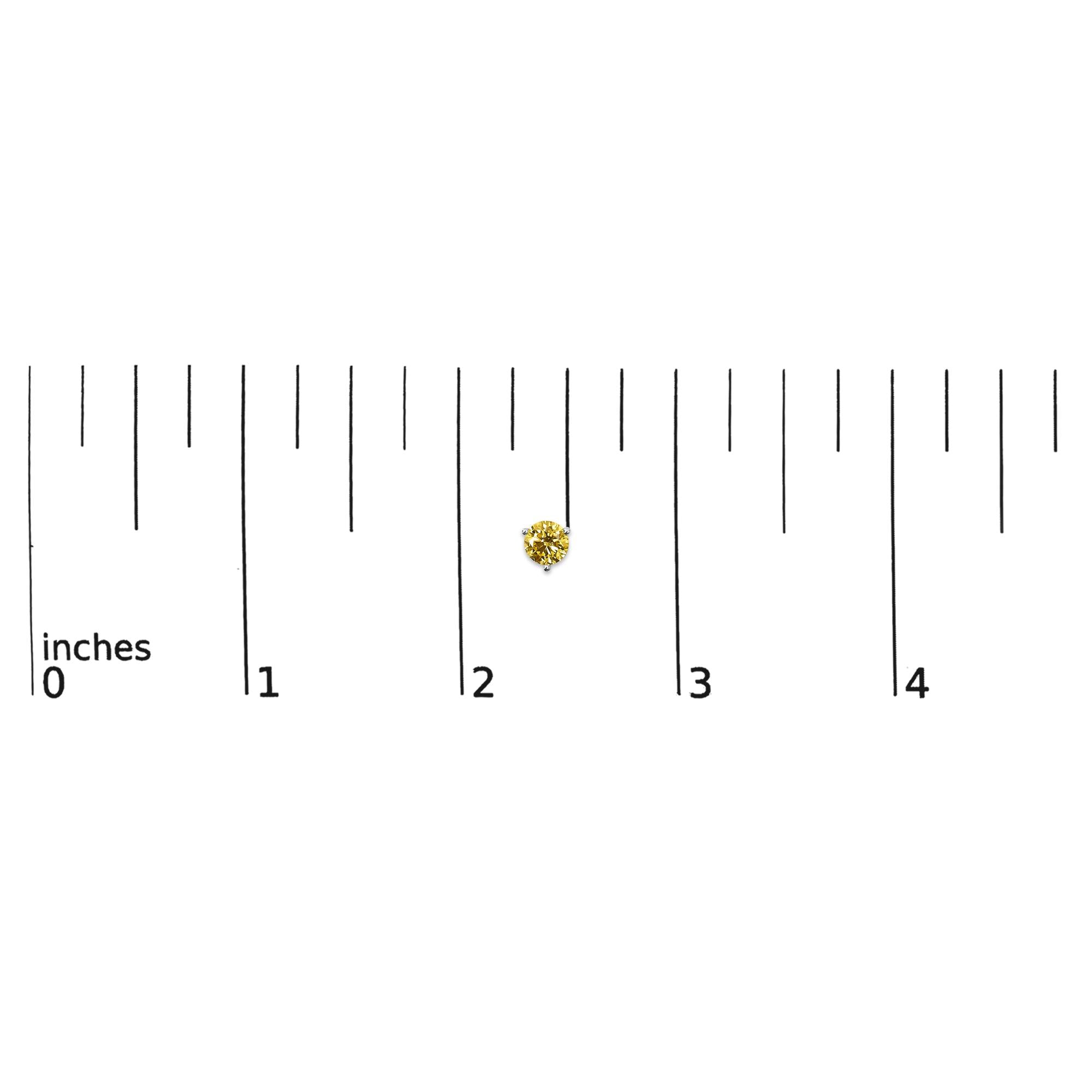 14K Gold 3-Prong Martini Set Yellow Lab Grown Diamond Solitaire Stud Earrings