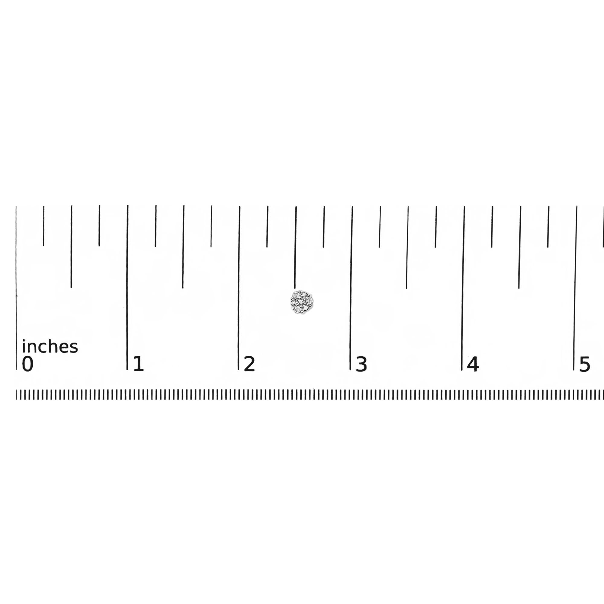 .925 Sterling Silver 1/10 cttw Prong Set Round-Cut Trio Diamond Stud Earrings (I-J Color, I3 Clarity)