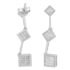 14K White Gold 5/8 cttw Princess Cut Diamond Earrings (H-I, SI1-SI2)