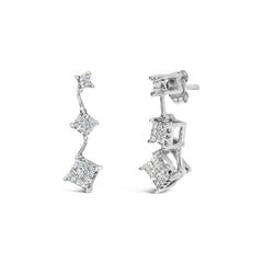 14K White Gold 1 cttw Princess Cut Diamond Earrings (G-H, VS1-VS2)
