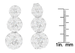 14K White Gold 1 1/2 cttw Round Cut Diamond Earrings (H-I, SI2-I1)