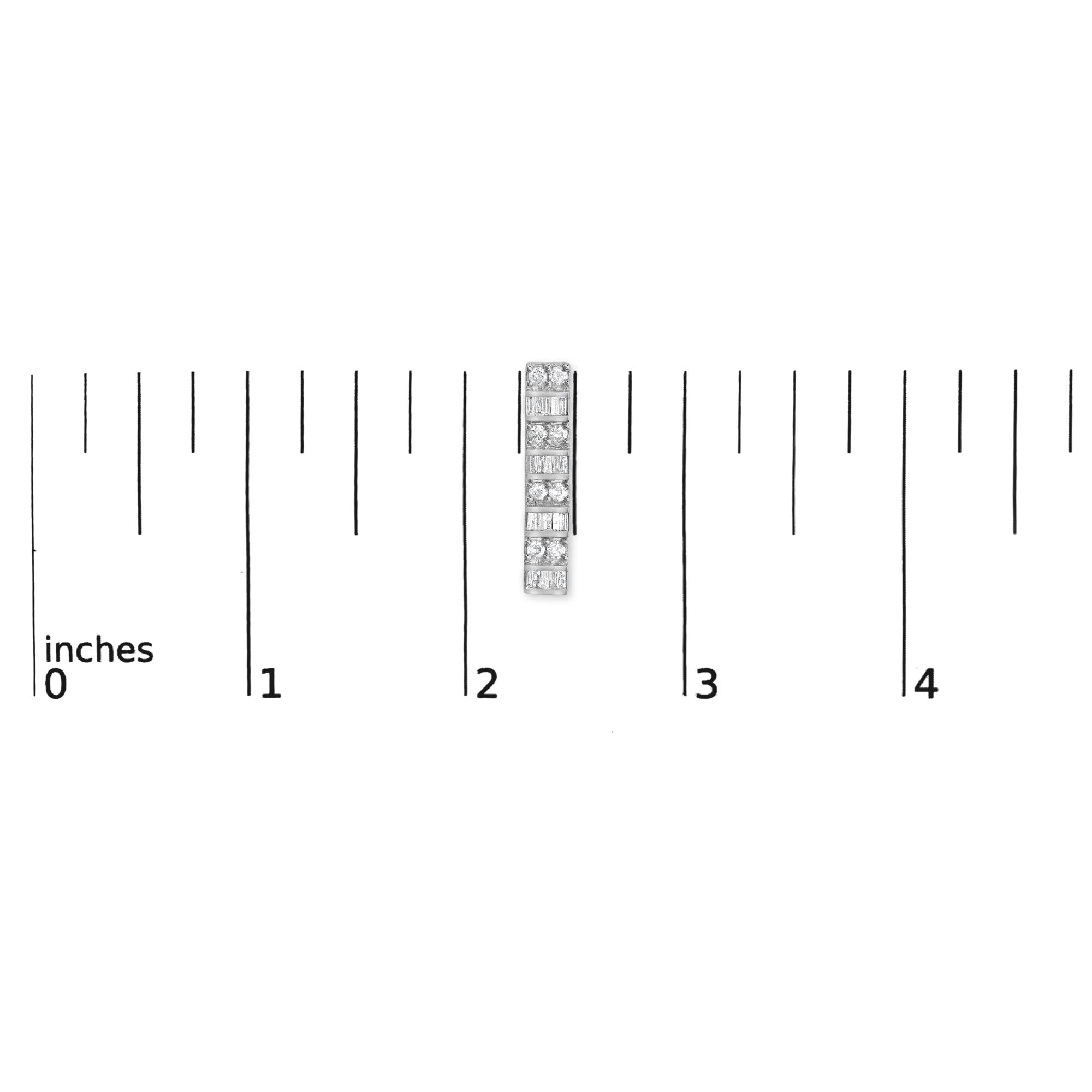 14K White Gold 1 1/3 Cttw Alternating Round And Baguette Diamond Drop Earrings (H-I Color, SI2-I1 Clarity)