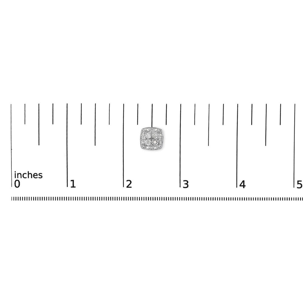 .925 Sterling Silver 1/4 cttw Round Cut Diamond Square Shape Milgrain Stud Earrings (I-J Color, I3 Clarity)