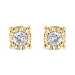 .925 Sterling Silver 1/5 Cttw Round Near Colorless Diamond Miracle-Set Stud Earrings