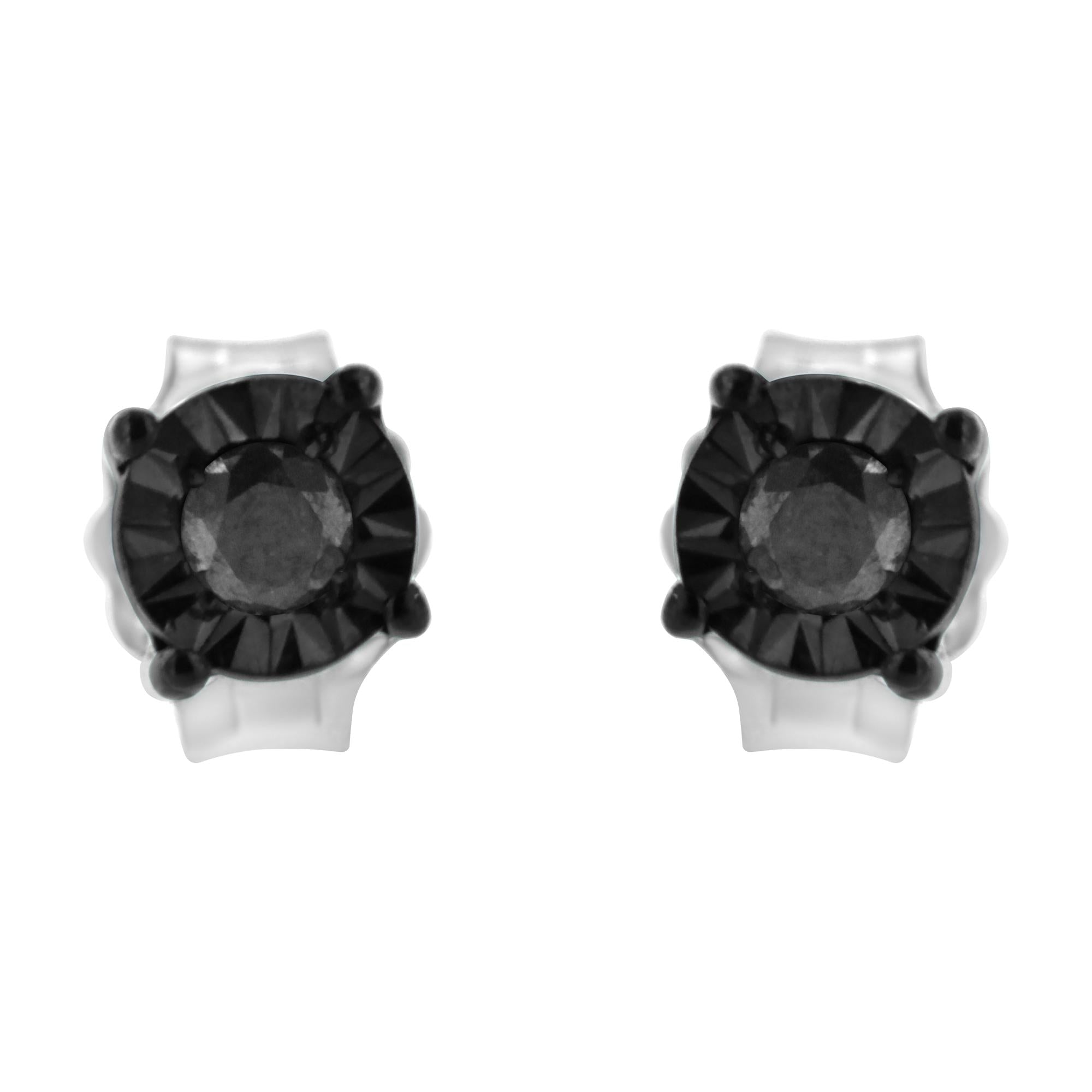 .925 Sterling Silver Classic 1/10CTTW Diamond Stud Earrings (Choice of Diamonds)