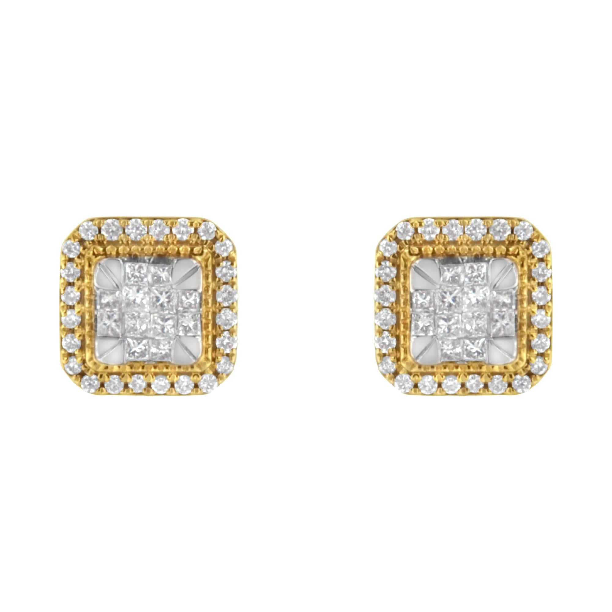 10KT Yellow Gold Diamond Stud Earrings (1/2 cttw, H-I Color, SI2-I1 Clarity)