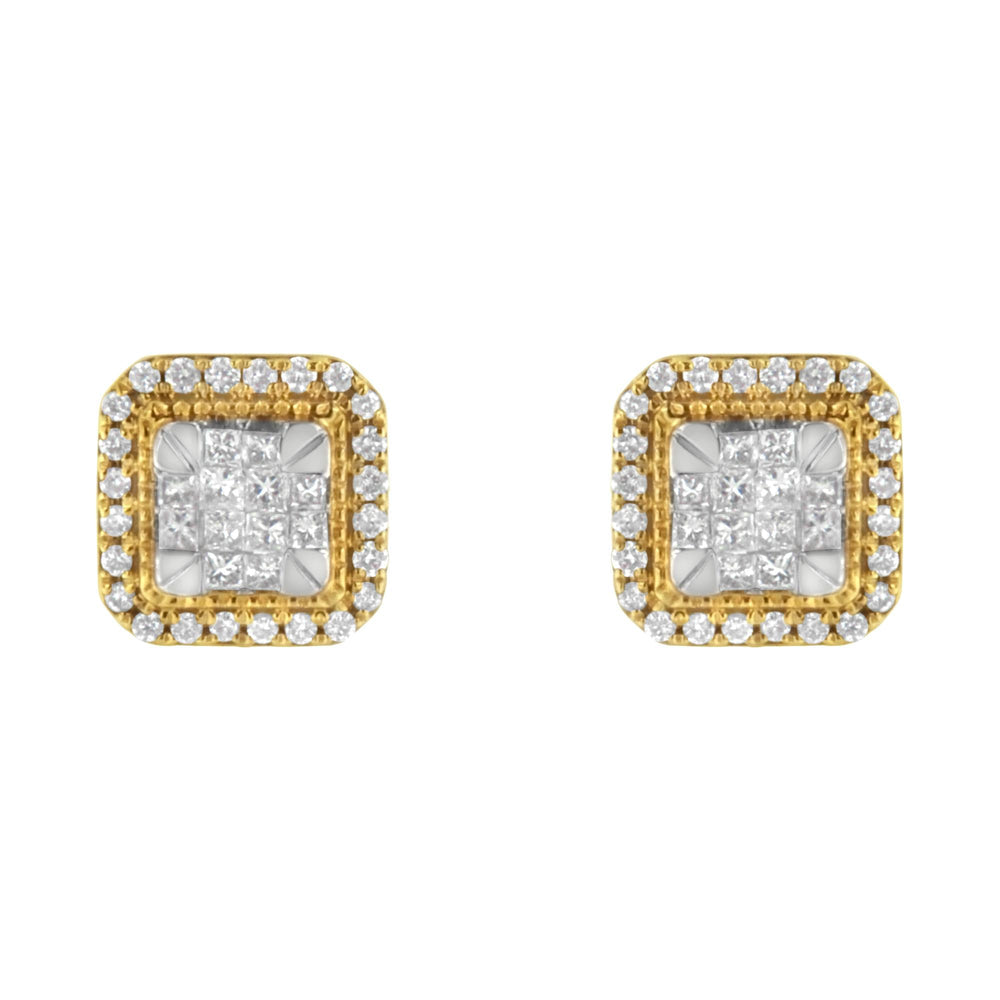 10KT Yellow Gold Diamond Stud Earrings (1/2 cttw, H-I Color, SI2-I1 Clarity)