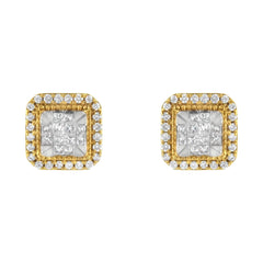 10KT Yellow Gold Diamond Stud Earrings (1/2 cttw, H-I Color, SI2-I1 Clarity)