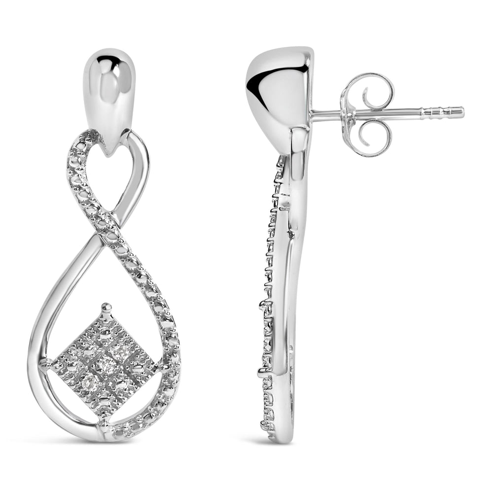 Sterling Silver Round Cut Diamond Infinity Earrings (0.04 cttw, H-I Color, I2-I3 Clarity)