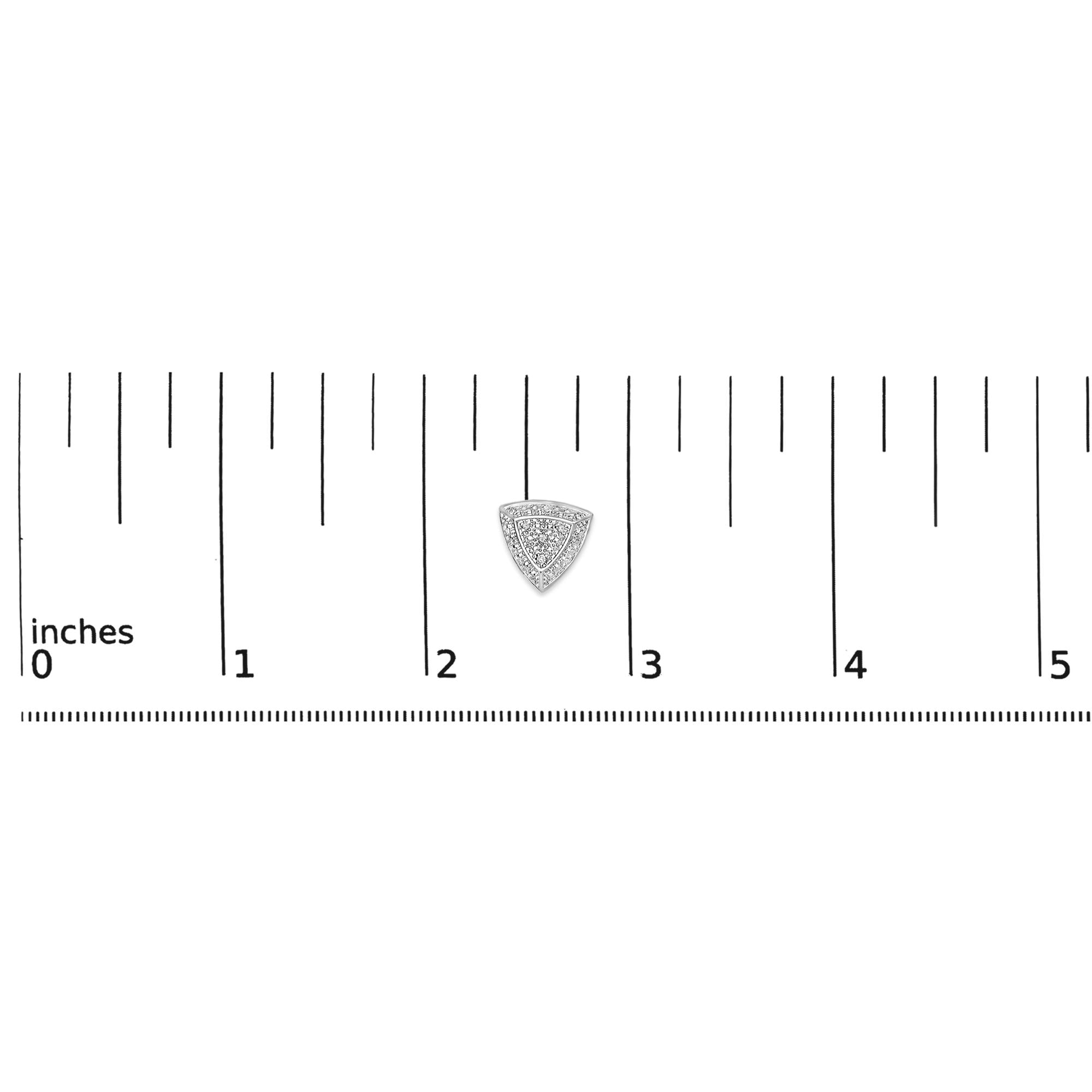 .925 Sterling Silver Diamond-Accented Trillion Shaped 4-Stone Halo-Style Stud Earrings (H-I Color, I2-I3 Clarity)