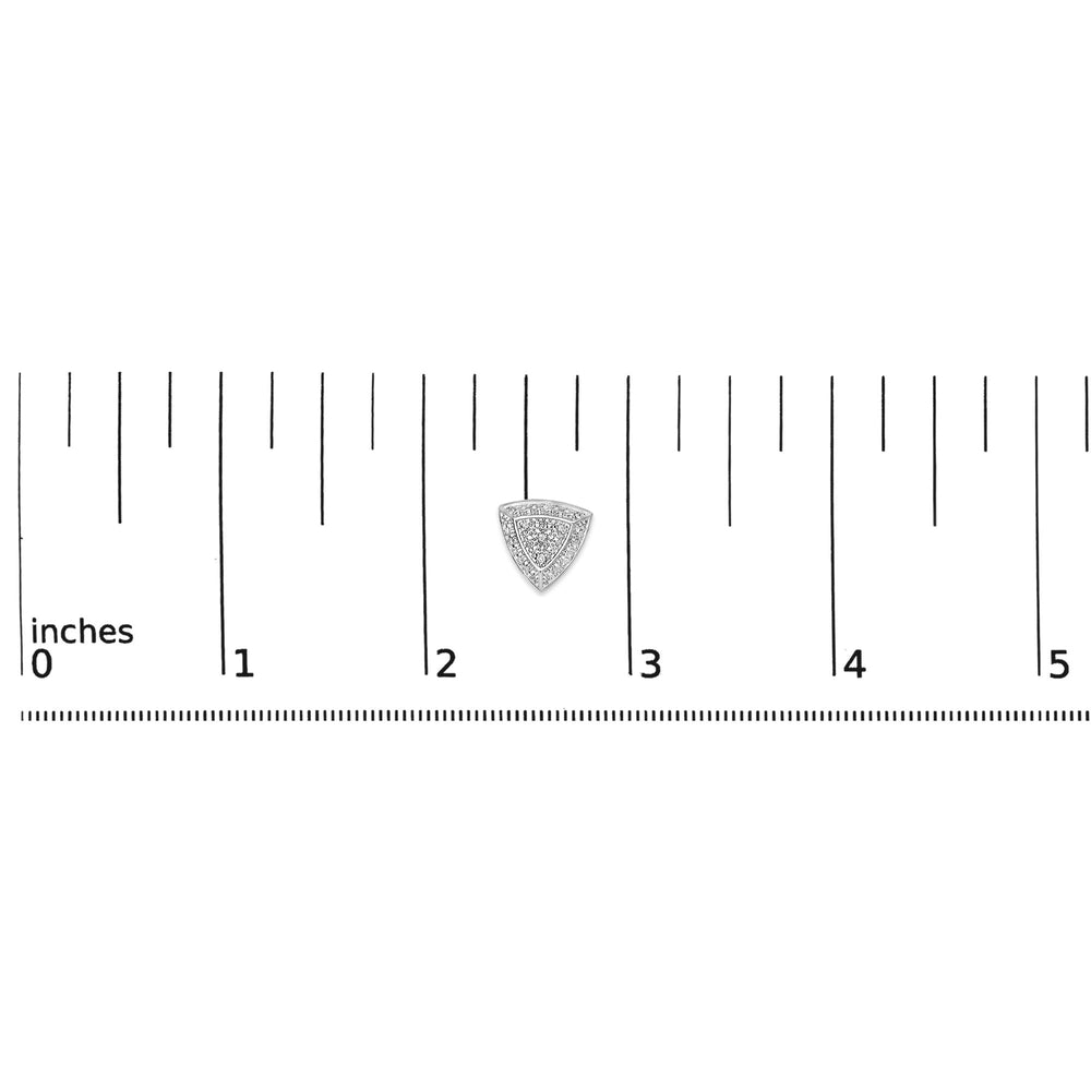 .925 Sterling Silver Diamond-Accented Trillion Shaped 4-Stone Halo-Style Stud Earrings (H-I Color, I2-I3 Clarity)