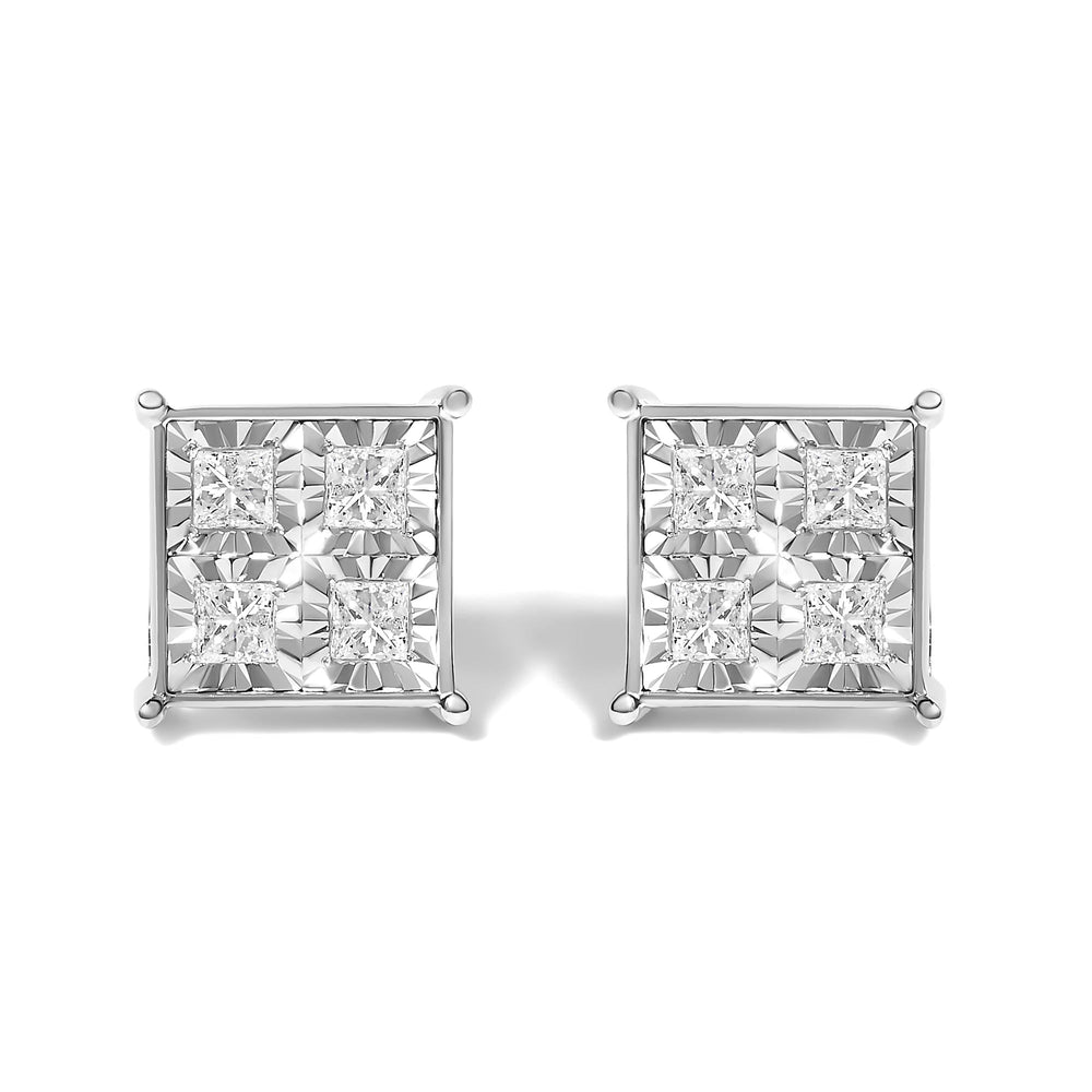 10K White Gold Diamond Stud Earrings (3/4 cttw, H-I Color, SI2-I1 Clarity)