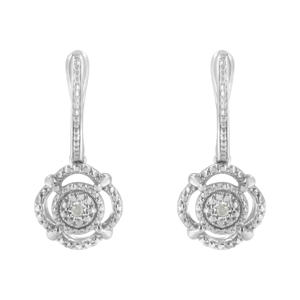 .925 Sterling Silver Miracle-Set Diamond Accent Drop and Dangle Earrings (I-J Color, I3 Clarity)